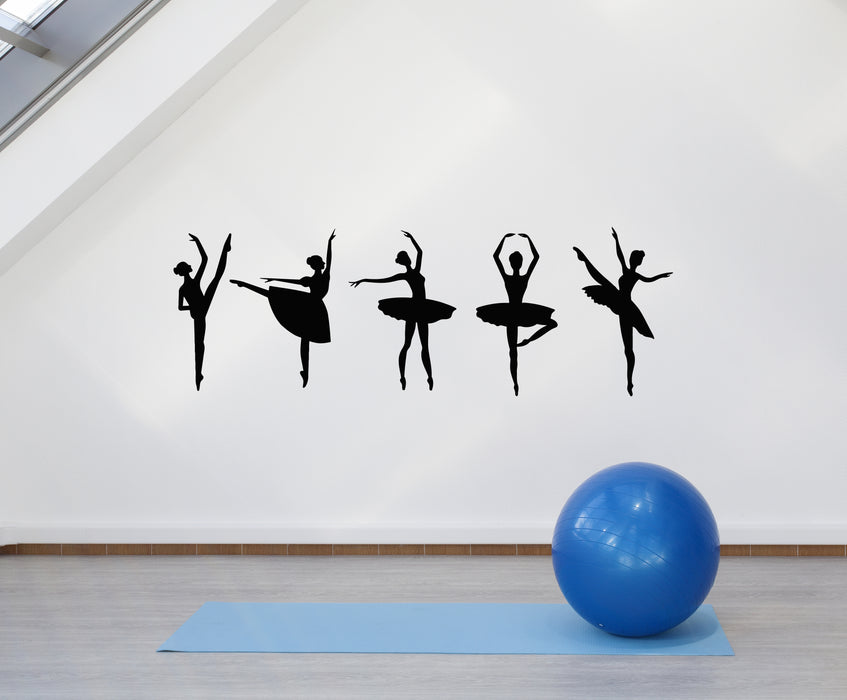 Vinyl Wall Decal Silhouette Ballerinas Ballet Dance Studio Stickers Mural (g4838)