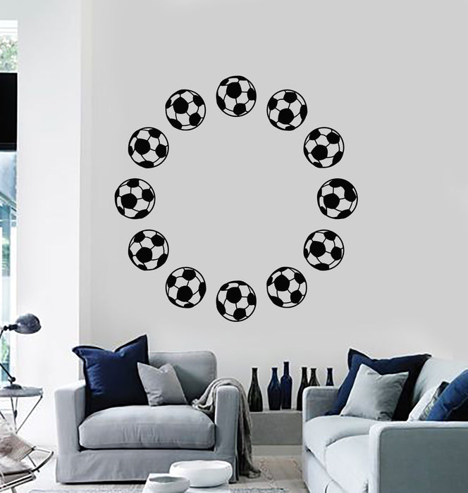 Vinyl Wall Decal Circle Soccer Balls Team Game Sport Stadium Stickers Mural (g2176)