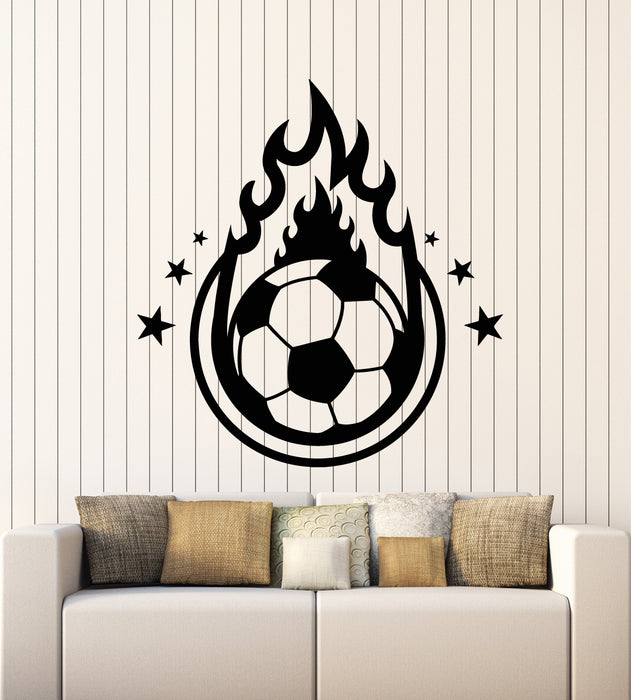 Vinyl Wall Decal Soccer Team Game Fire Ball Sport Gym Decor Stickers Mural (g5132)