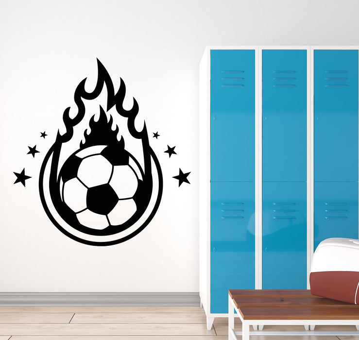 Vinyl Wall Decal Soccer Team Game Fire Ball Sport Gym Decor Stickers Mural (g5132)