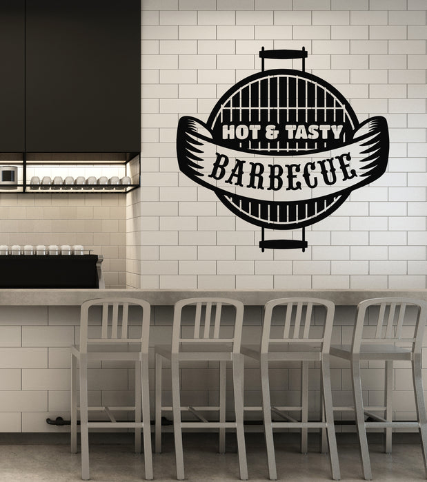 Vinyl Wall Decal Hot Tasty Barbecue Grill Bar Restaurant Fresh Meat Stickers Mural (g1754)