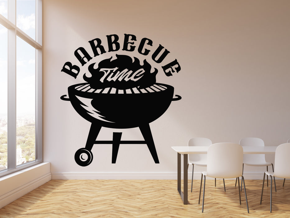 Vinyl Wall Decal Barbecue Time Cooking BBQ Food Grill Menu Bar Stickers Mural (g2858)