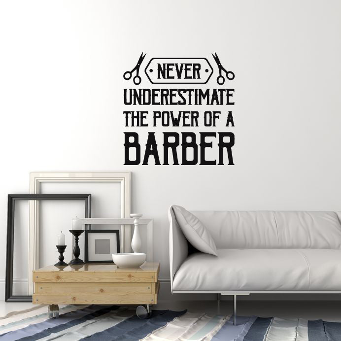 Vinyl Wall Decal Barber Quote Saying Barbershop Hair Salon Interior Stickers Mural (ig5995)