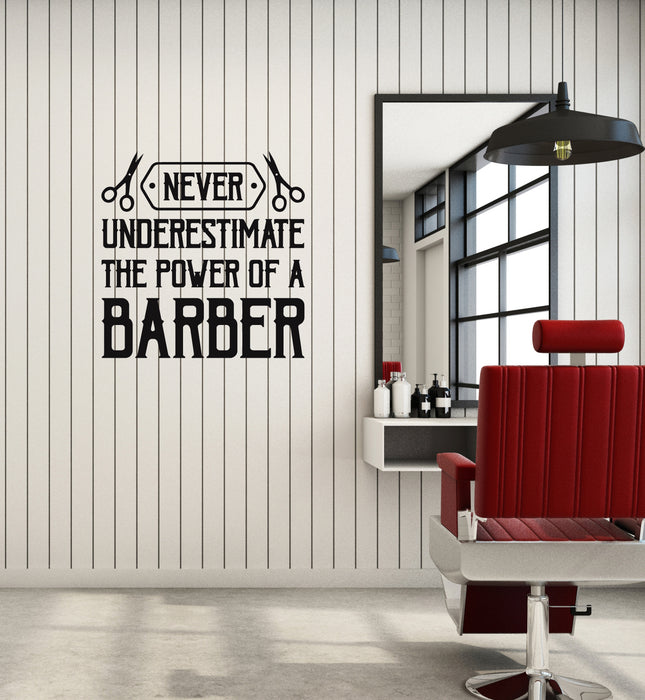 Vinyl Wall Decal Barber Quote Saying Barbershop Hair Salon Interior Stickers Mural (ig5995)