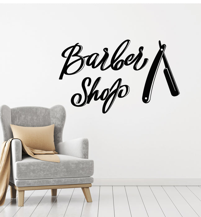 Vinyl Wall Decal Barber Shop Shaving Haircuts Man's Hair Style Stickers Mural (g2743)