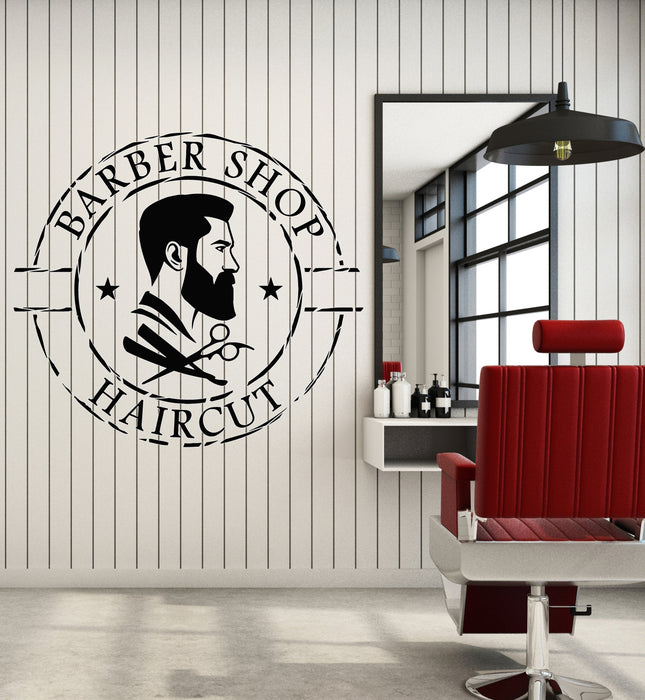 Vinyl Wall Decal Barber Shop Tools Haircut Professional Service Stickers Mural (g1785)