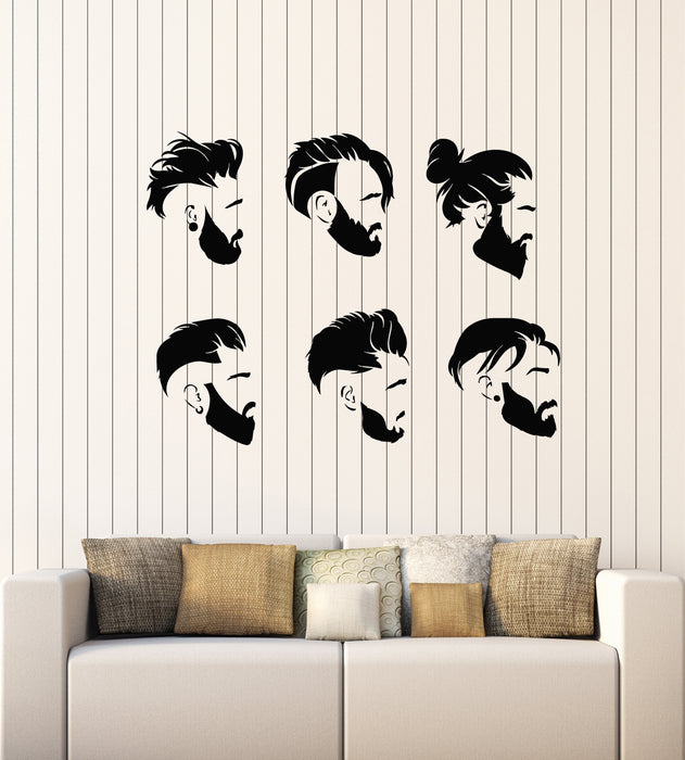 Vinyl Wall Decal Men's Haircuts Boy Style Barbershop Stickers Mural (g1803)