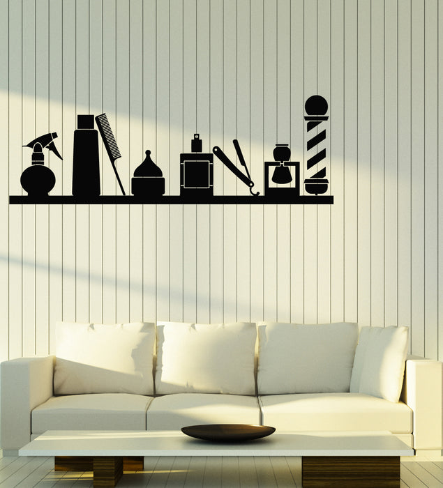 Vinyl Wall Decal Barbershop Classic Haircuts Barber Icon Tools Stickers Mural (g1143)