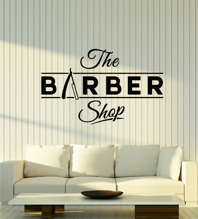 Vinyl Wall Decal Barber Hair Shop Haircuts Shaves Beauty Stickers Mural (g1224)