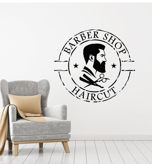 Vinyl Wall Decal Barber Shop Tools Haircut Professional Service Stickers Mural (g1785)