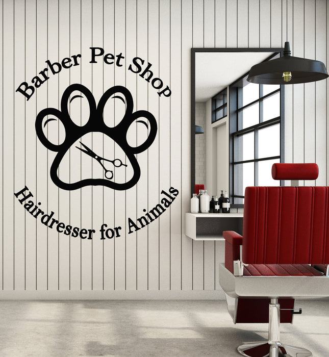 Vinyl Wall Decal Barber Pet Shop Haircut Salon Hairdresser For Animal Stickers Mural (g4806)