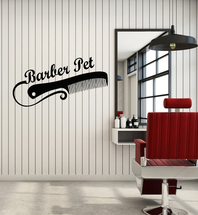 Vinyl Wall Decal Dog Barber Pet Comb Haircut Store Salon Stickers Mural (g7994)