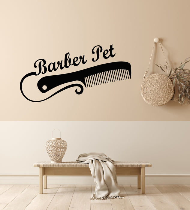 Vinyl Wall Decal Dog Barber Pet Comb Haircut Store Salon Stickers Mural (g7994)