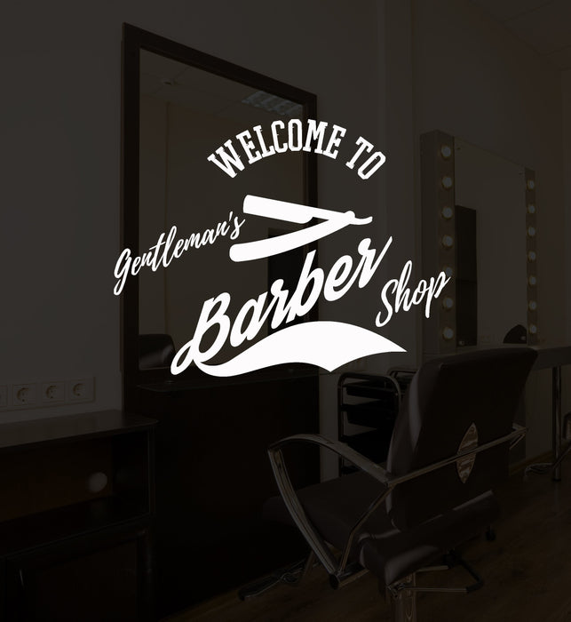 Vinyl Wall Decal Barber Shop Lettering Logo Hair Salon Decor Stickers Mural Unique Gift (ig5231)