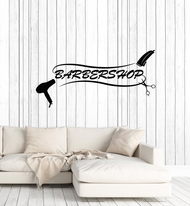 Vinyl Wall Decal Barbershop Barber Hair Salon Tools Hairdresser Decor Stickers Mural (ig5658)