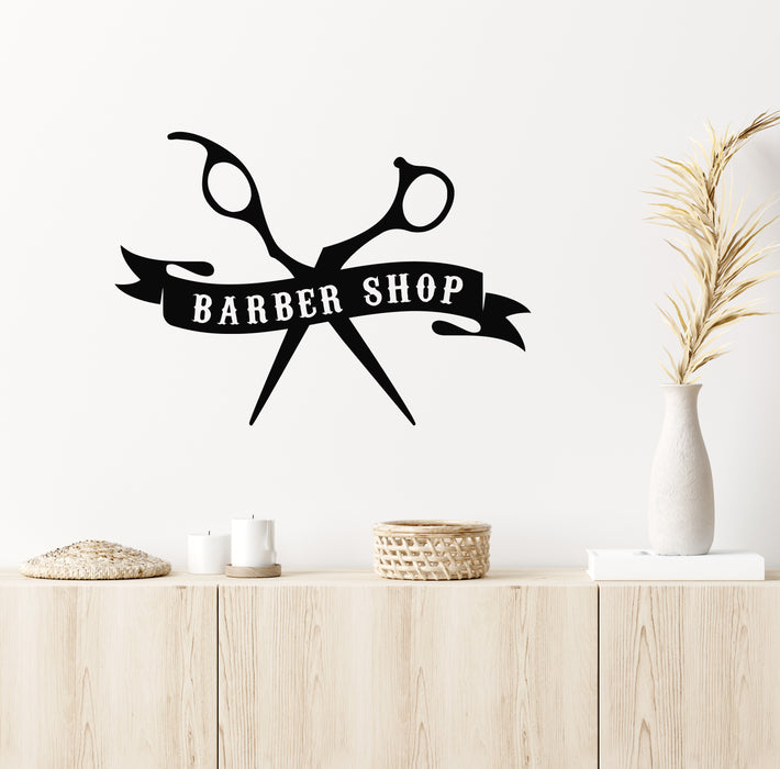 Vinyl Wall Decal Beauty Salon Barber Shop Tools Scissors Stickers Mural (g6455)