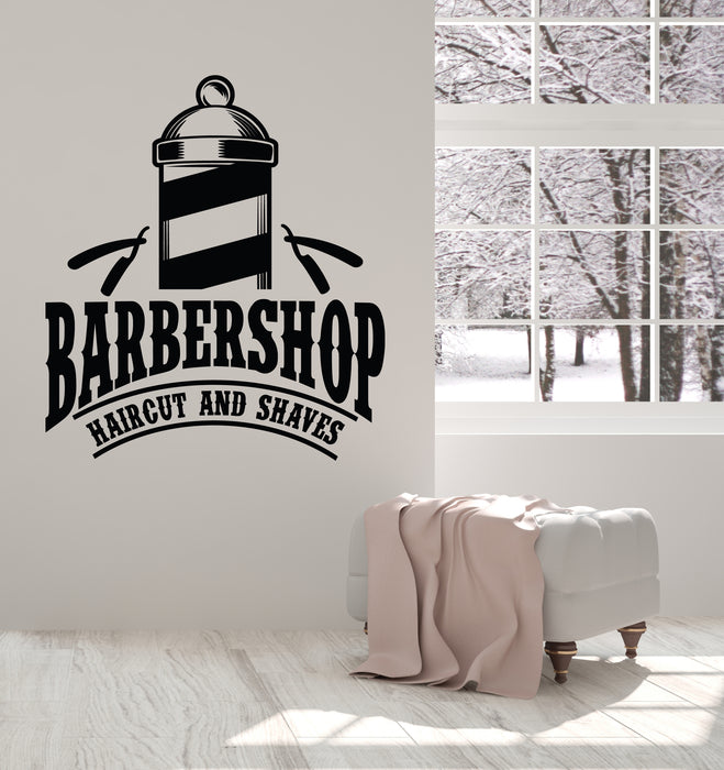 Barbershop Vinyl Wall Decal Barber Tools Wall Sticker Hairstyle Hair Stylist Hair Salon Beauty Decor Stickers Mural (k029)