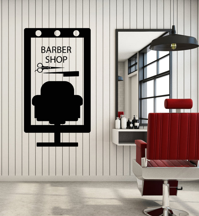 Vinyl Wall Decal Barbershop Icon Haircut Shaves Professional Service Stickers Mural (g3438)