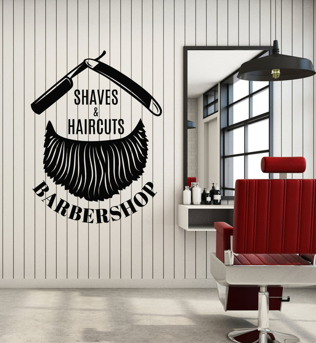 Vinyl Wall Decal Haircut Shaves Professional Service Barber Shop Stickers Mural (g4201)