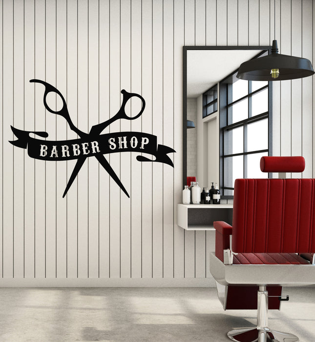 Vinyl Wall Decal Beauty Salon Barber Shop Tools Scissors Stickers Mural (g6455)