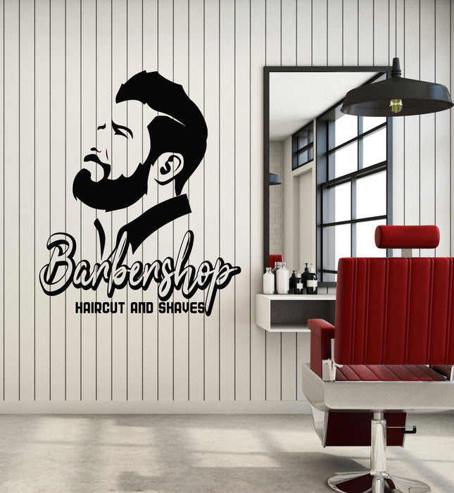 Vinyl Wall Decal Barbershop Tools Haircuts Shaves Fashion Beauty Salon Stickers Mural (g5853)