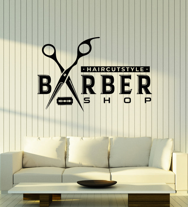 Vinyl Wall Decal Barber Shop Haircuts Style Man's Hair Salon Stickers Mural (g7282)
