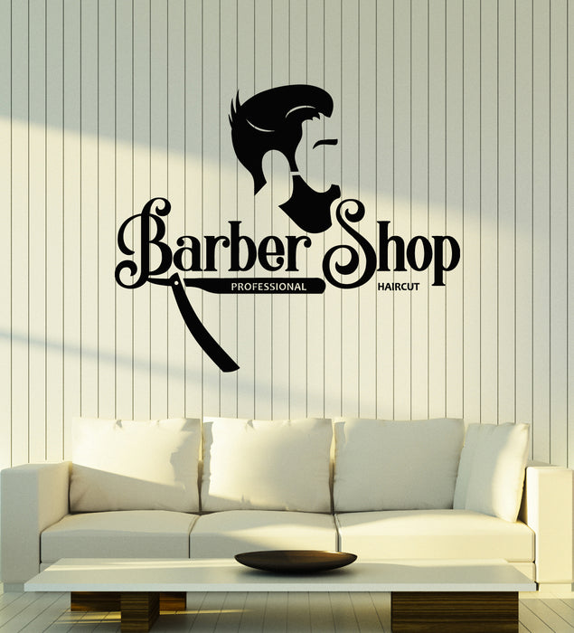 Vinyl Wall Decal Barbershop Professional Haircut Man's Hair Stickers Mural (g7300)