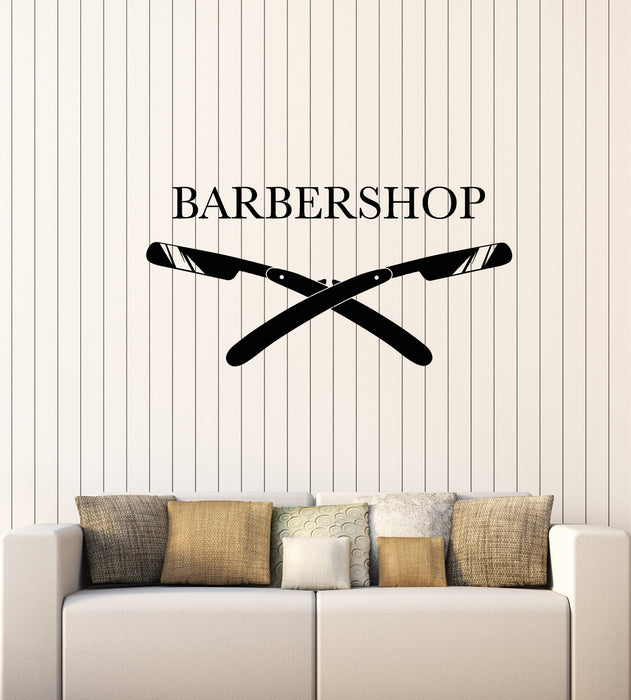 Vinyl Wall Decal Man's Hair Cutting Barbershop Beauty Salon Stickers Mural (g3721)