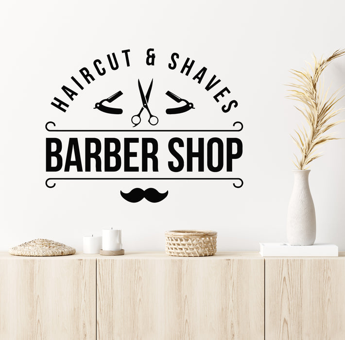 Vinyl Wall Decal Haircut Shaves Barber Spon Man's Hair Decor Stickers Mural (g5750)