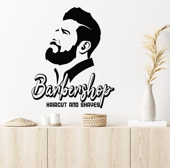 Vinyl Wall Decal Barbershop Tools Haircuts Shaves Fashion Beauty Salon Stickers Mural (g5853)