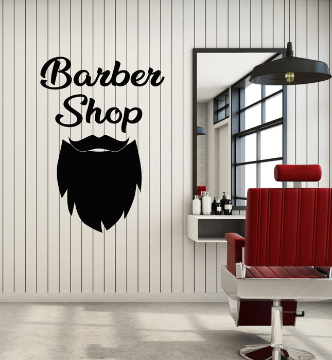 Vinyl Wall Decal Barbershop Beard Man's Hair Salon Interior Stickers Mural (g6259)