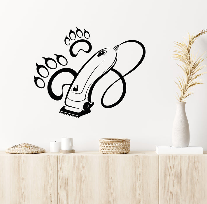 Vinyl Wall Decal Grooming Pets Beauty Salon Paw Footprints Stickers Mural (g6530)