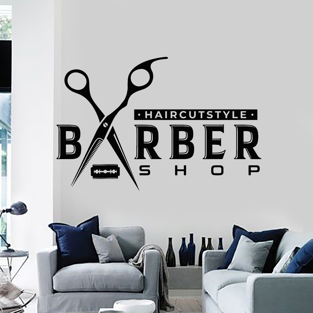 Large Hair Salon Wall Decal - 45x56 Inch Vinyl Sticker For Barbershop & Stylist Decor