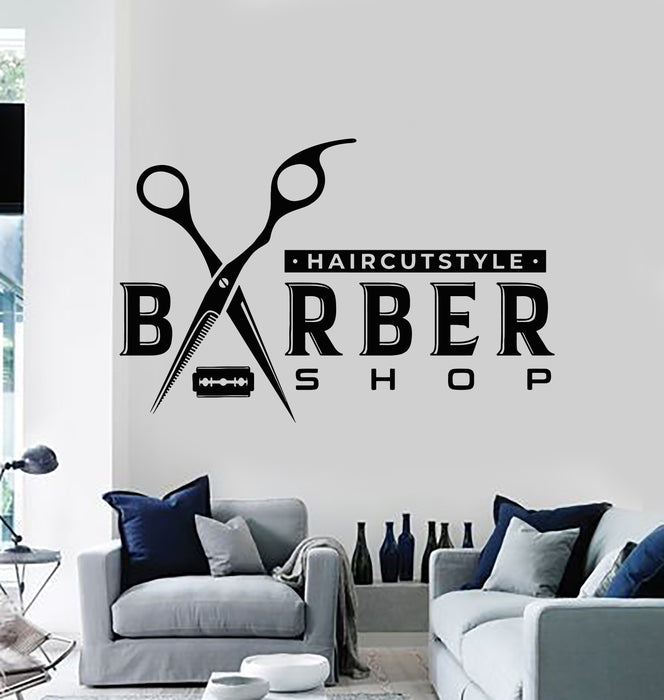 Vinyl Wall Decal Barber Shop Haircuts Style Man's Hair Salon Stickers Mural (g7282)