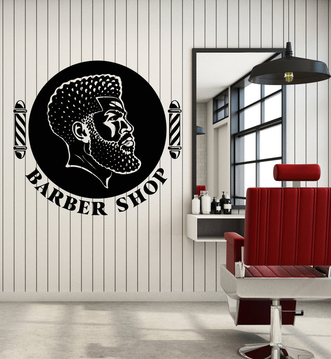 Vinyl Wall Decal Barber Shop Man's Style Hair Beard Shaves Stickers Mural (g7744)