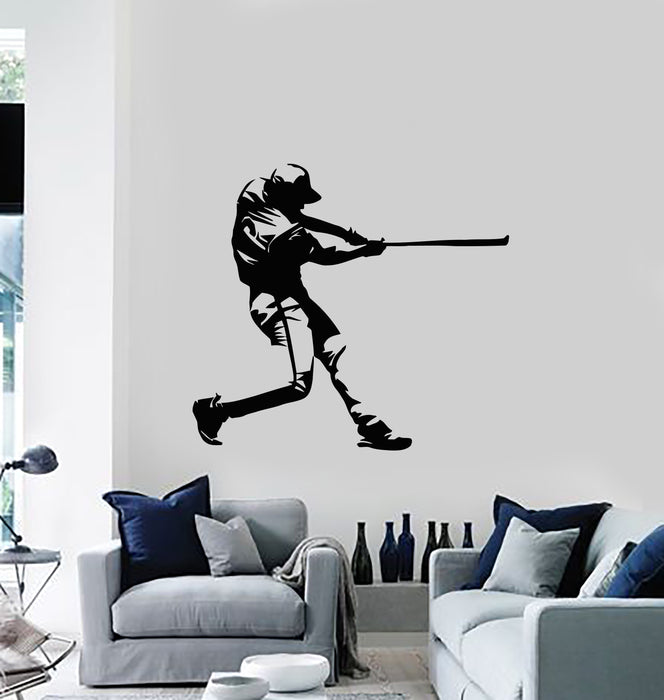 Vinyl Wall Decal Baseball Team Game Sport Player Bat Ball Stickers Mural (g1781)