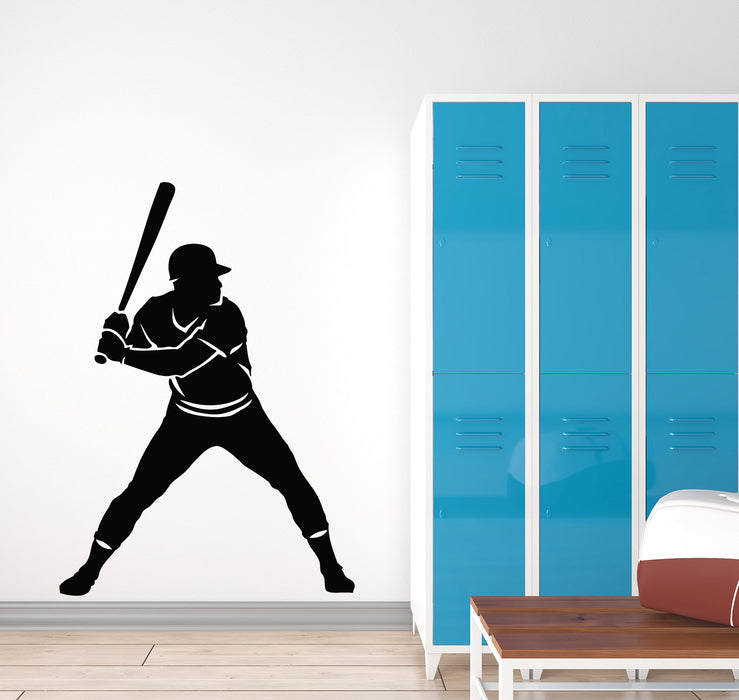 Vinyl Wall Decal Baseball Player Bat Game Sport Decor Stickers Mural (g288)