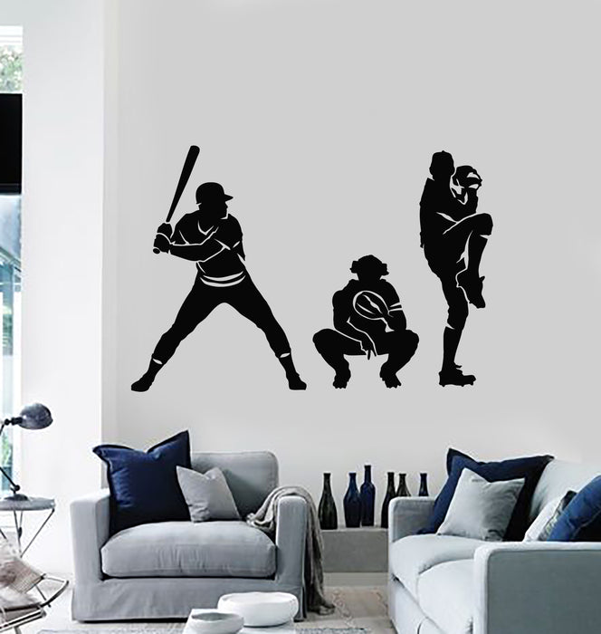 Vinyl Wall Decal Baseball Sports Team Players Boys Room Stickers Mural (g290)