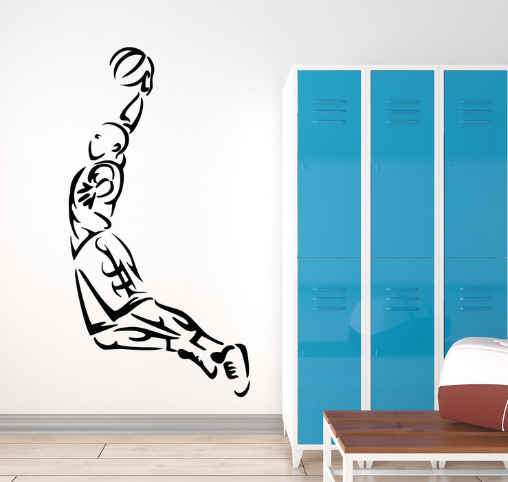 Vinyl Wall Decal Basketball Player Sports Game Ball Jump Stickers Mural (g308)