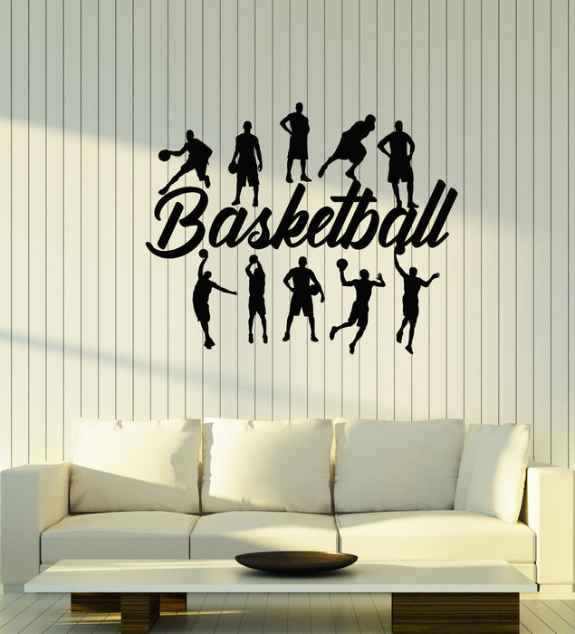 Vinyl Wall Decal Basketball Players Ball Game Sports Fan Stickers Mural (g3706)
