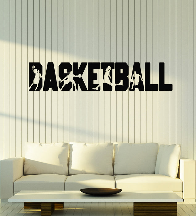 Vinyl Wall Decal Basketball Game Sport Decor Ball Boys Room Lettering Stickers Mural (g7484)