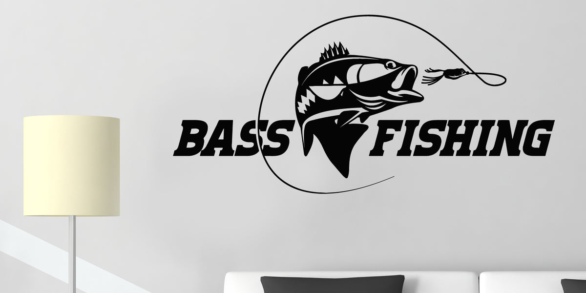 Vinyl Wall Decal Bass Fishing Fish & Hunt Hobby Catch Fish Stickers Mu —  Wallstickers4you