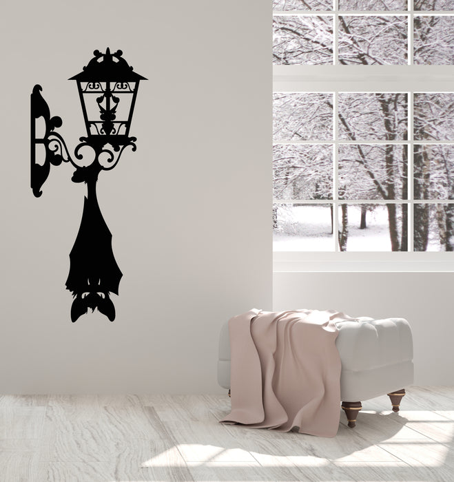 Vinyl Wall Decal Bat Night Animal Halloween Lantern Horror Stickers Mural (g1585)