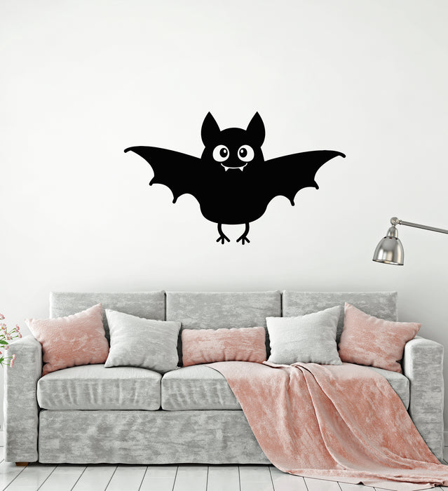 Vinyl Wall Decal Cute Bat Happy Halloween Feast Art Decoration Stickers Mural (g689)