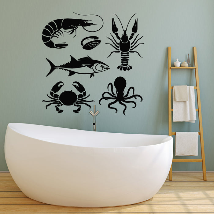 Vinyl Wall Decal Octopus Cancer Crab Fishing Store Marine Ocean Stickers Mural (g2010)