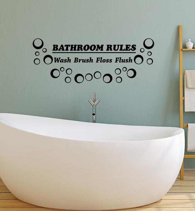 Vinyl Wall Decal Bathroom Rules Quote Shower Room Art Decor Stickers Mural (ig5221 22.5 in X 8 in)