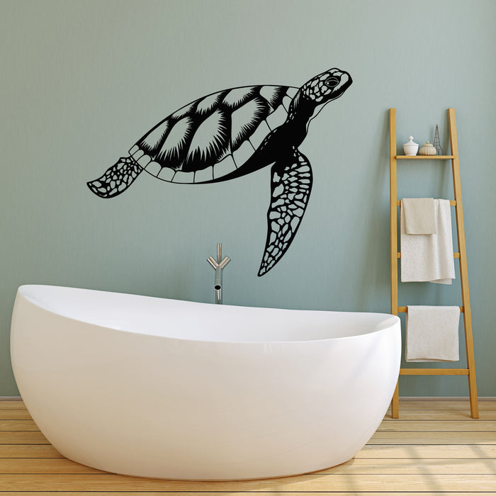 Vinyl Wall Decal Bathroom Art Turtle Ocean Sea Marine Decor Stickers Mural (g6861)