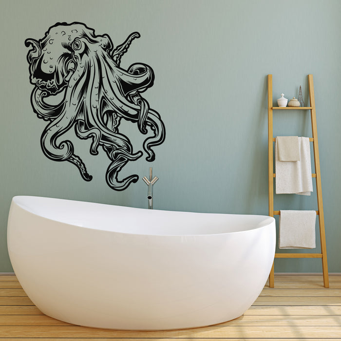 Vinyl Wall Decal Bathroom Art Octopus Devilfish Sea Animal Stickers Mural (g4826)