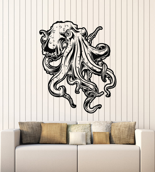 Vinyl Wall Decal Bathroom Art Octopus Devilfish Sea Animal Stickers Mural (g4826)