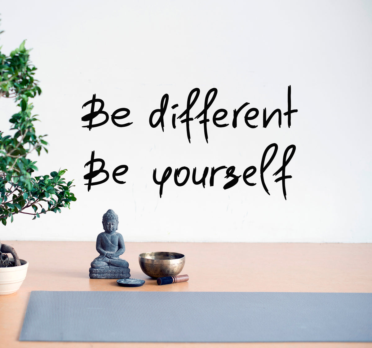 Vinyl Wall Decal Lettering Phase Be Different Be Yourself Stickers Mur ...